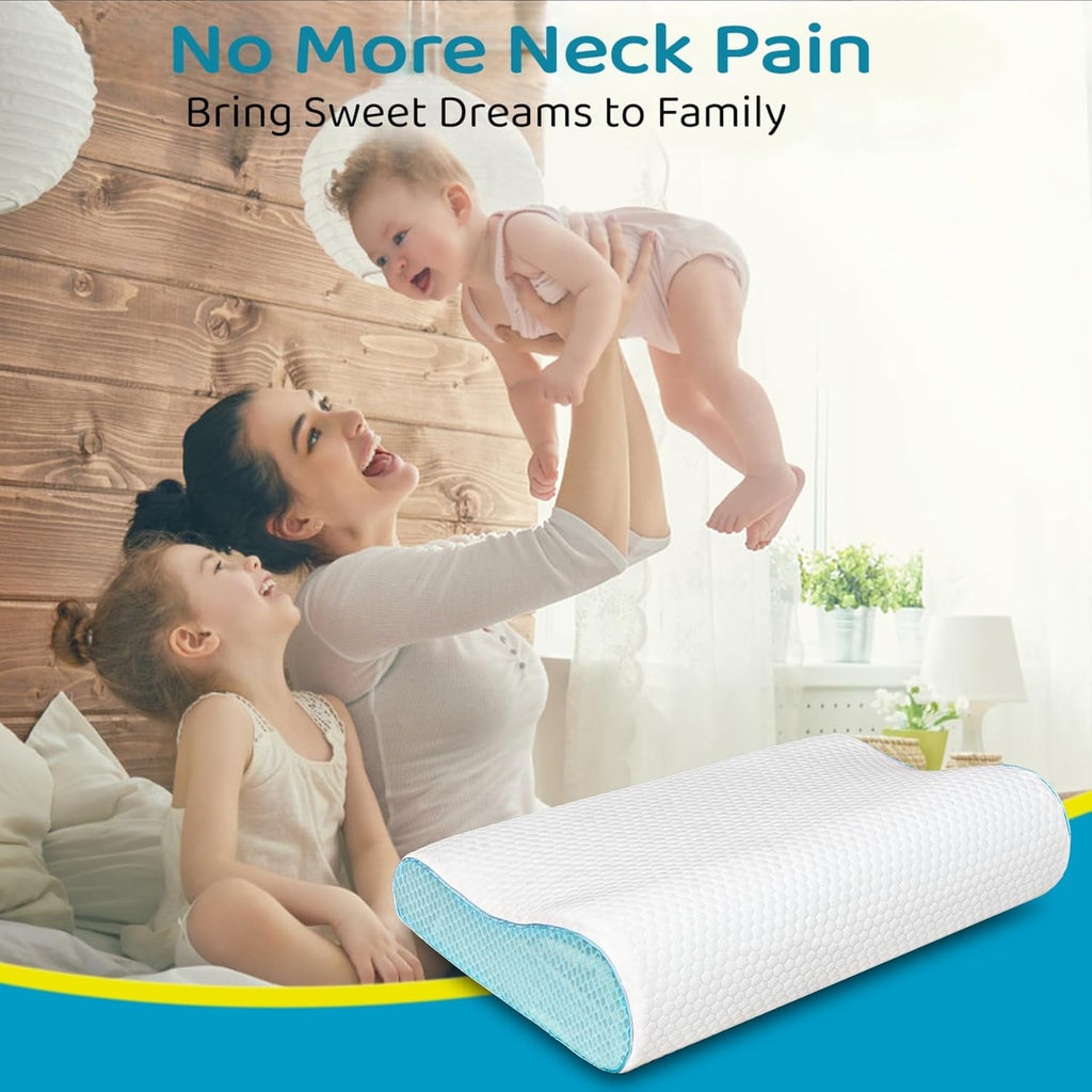 Oreiller Orthopédique Mousse à Mémoire Wave 60x40cm ONDIWELL وسادة طبية مريحة لتقويم العمود الفقري بتقنية الذاكرة 60×40 سم