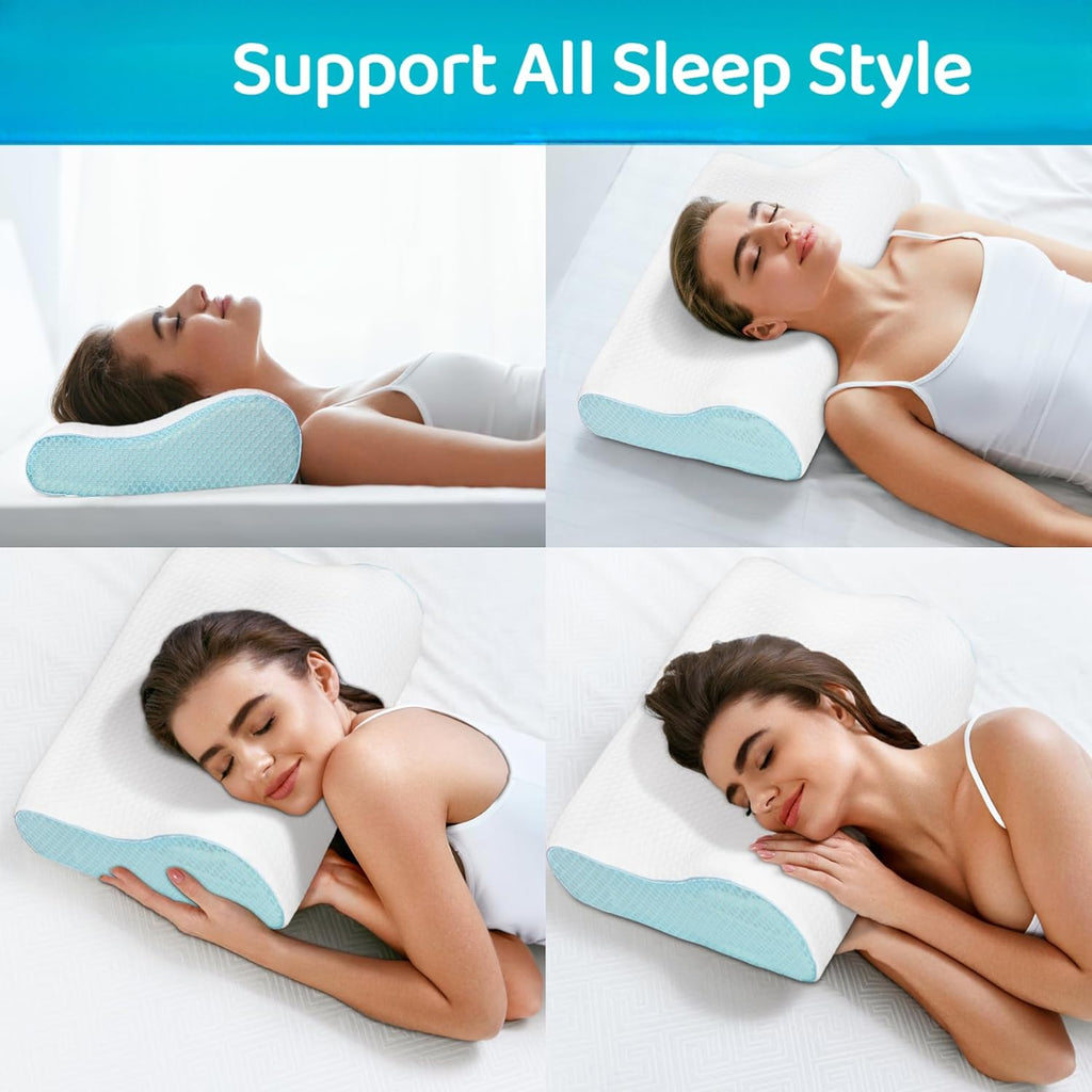 Oreiller Orthopédique Mousse à Mémoire Wave 60x40cm ONDIWELL وسادة طبية مريحة لتقويم العمود الفقري بتقنية الذاكرة 60×40 سم