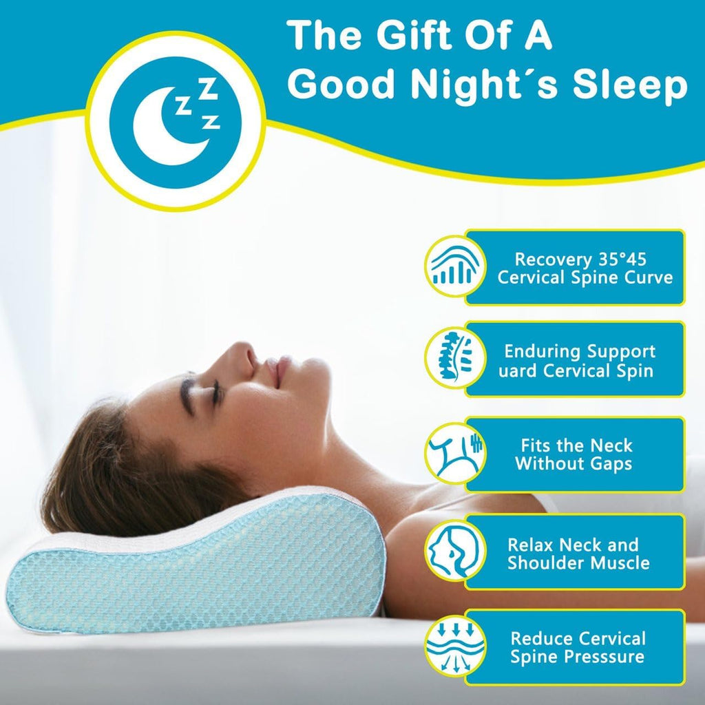 Oreiller Orthopédique Mousse à Mémoire Wave 60x40cm ONDIWELL وسادة طبية مريحة لتقويم العمود الفقري بتقنية الذاكرة 60×40 سم