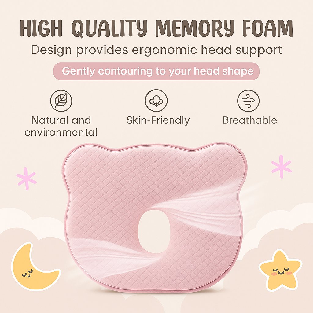 Oreiller En Mousse à Mémoire De Forme Pour Bébé Anti Plagiocéphalie