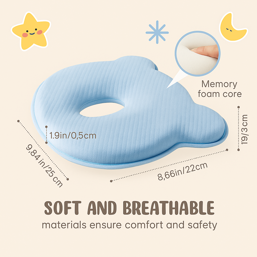 Oreiller En Mousse à Mémoire De Forme Pour Bébé Anti Plagiocéphalie