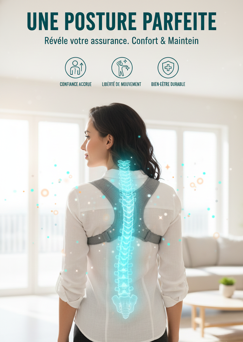 Correcteur de posture intelligent – ceinture dorsale vibrante pour dos droit, confort & soutien quotidien مصحّح ذكي للمنحنى – حزام ظهر بذبذبة لتقويم الظهر، راحة ودعم يومي