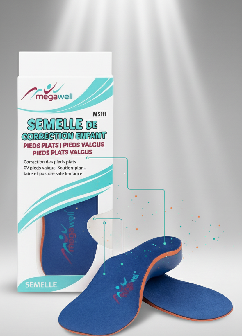 Semelles orthopédiques enfants 3-12 ans – Correction pieds plats & valgus – Soutien voûte plantaire, soulagement posture نعل طبي تصحيحي للأطفال – لتقويم القدم المسطحة والفالِغَة